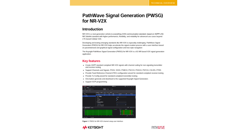 PathWave Signal Generation (PWSG) for NR-V2X